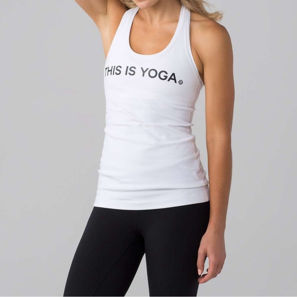 Lululemon Cool Racerback II White 2016 lW1AASS Luon Light White THIS IS Yoga 10 - Picture 1 of 9